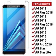 ♥ SFREE Shipping+Readystock ♥9H Hard Tempered Glass for Samsung A7 2018 A750 A6 A8 Plus Phone Film Toughed Screen Protector for Galaxy A9 Star Lite Pro 2016