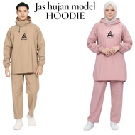 JAS HUJAN, model HOODIE wanita pria, bahan PVC 025,,no bocor bocor, anti badai