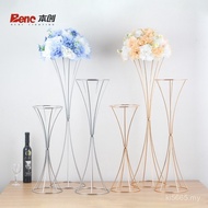 Wedding Decoration Golden Flower Stand Hotel Wedding Electroplating Table Flower Vessel Decoration L