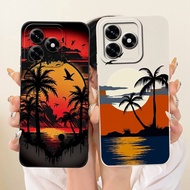 For Honor X5c Plus Lens Protective Casing HonorX5c X5CPlus 4G Fashion Dusk Beach Painting Soft Silic