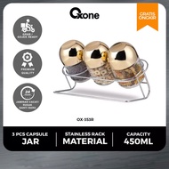Oxone Gold Cube Storage Jar 3 Pcs OX353R