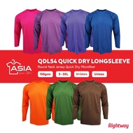 RIGHTWAY Plain Longsleeve Tshirt Unisex Jersey Microfiber T-shirt Baju Kosong Jersi Lengan Panjang L