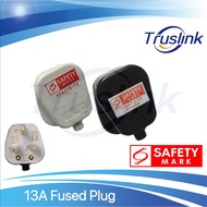 Standard UK Fused 13A AC White Mains 3 Pin Household Plug CE White/Black Main Plug