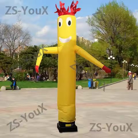 10ft Inflatable Wacky Waving Flailing Arms Tube Man Dancing Air Puppet-Yellow For Advertisement Prom