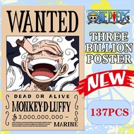 137Pcs One Piece Wanted Poster Anime Peripheral Decals Vintage Wall Sticker  Home Decoration Accesso