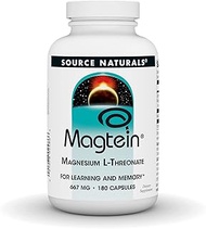 Source Naturals Magtein Magnesium L-Threonate 667mg Supports Focus, Mood, Healthy Memory, Cognitive 