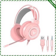 [PraskuMY] Gaming Headset with Noise Canceling Light, 4D Stereo Surround, Fits for Office PC Laptop