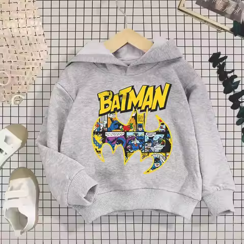 Marvel Batman Children's Hoodie Cartoon Print Boys' and Girls' Top Comfortable and Soft Children's H