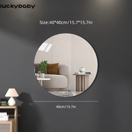 40*40CM Wall Mirror Self-adhesive Round Acrylic Bathroom Mirror Sticker Home HD Mirror with Sticker