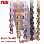 YBN Bike Chain 10/11/12 Speed Silver/Black/Golden/Colorful Hollow Mtb Chains