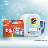 汰漬 - TIDE PODS三合一輕柔洗衣球 152粒 + Bounce 4合一衣物柔順紙 160張(平行進口貨)