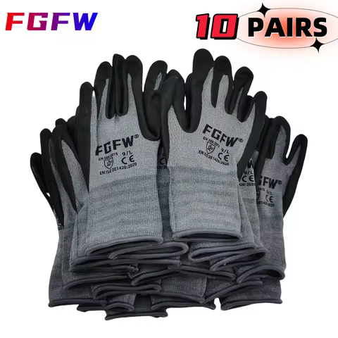 Breathable Nitrile Work Gloves - Soft Durable Spandex EN388 Lv4 Abrasion Heavy Duty for Mechanics Co