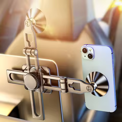 Magnetic Car Phone Bracket Aluminum Alloy Foldable Mobile Phone Mount Stand 360 Degree Rotary Suspen