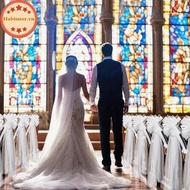 TATER Church Wedding Pew Bows With Long Tulle Tails Chair Aisle Decor Wedding Car Decoration For Chu