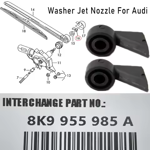 2PC Rear Windscreen Windshield Wiper Washer Jet Nozzle For Audi A1 A4 Avant B6 Estate B7 Allroad B8 
