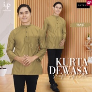 𝐈.𝐏 𝐌𝐮𝐬𝐥𝐢𝐦 KURTA LELAKI DEWASA MUSTARD GOLD Tahun 2024 Baju Kurta Slim Fit /Baju Melayu Kurta Long S