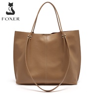 FOXER Women Tote bags Genuine leather Shoulder Bag Top Tote Bag Lady Office Commuter Bag Large Capac