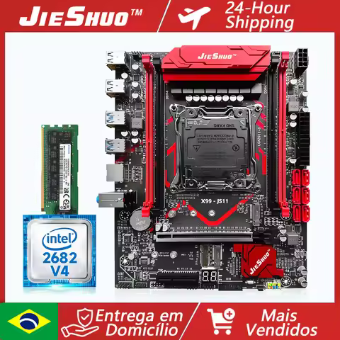 X99-JS11 LGA 2011-3 + Xeon E5-2682 V4 + 16GB DDR4 | Kit with M.2 NVMe/SATA for PC Gamer