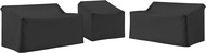 Crosley Furniture MO75035-BK Heavy Gauge Reinforced Vinyl 3-Piece Outdoor Furniture Cover Set (2 Lov