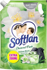 Free Delivery - Softlan Anti Odour Fabric Softener Refill, Charcoal Cupboard Fresh, 1.6L X 3