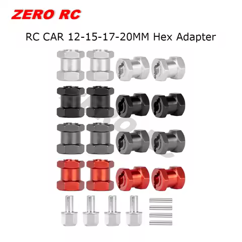 4PCS Alloy WHEEL HUB 12mm 15mm 17mm 20mm Offset Hex Adaptor For 12mm Hex Wheels 1/10 AXIAL SCX10 WRA