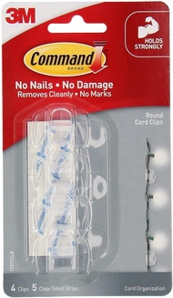 คอมมานด์ 3M ตะขอใส แกนเหล็กพร้อมเทปกาวใส Command 3M CLEAR WIRE HOOKS WITH CLEAR STRIPS