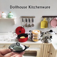 Dollhouse Kitchenware Mini Steamer/Wok/Rice Cooker/Baking Trays/Frying Pans Doll House Kitchen Accessories Bakeware