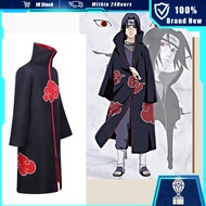 Akatsuki Cloak for Adult Naruto Jacket Men Cosplay Unisex Black Robe Halloween Party Cosplay Costume