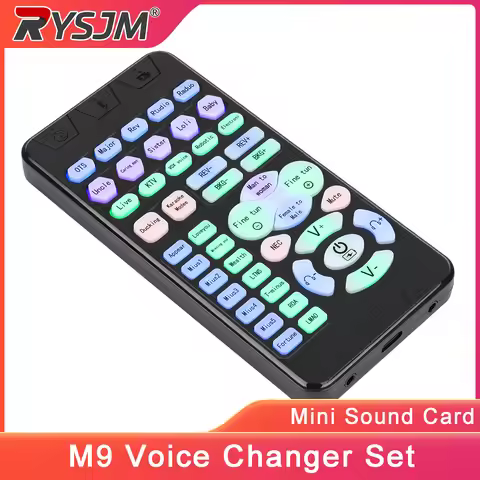 M9 Voice Changer Set Microphone D/A Input Channel K-Songs/Live Streaming/Bel Canto/Voice Changing Fo