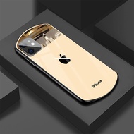 Luxury Cute Oval shaped Tempered Glass Phone Case For iPhone 15 pro max 14 pro max 13 pro max 15 plus 12 11 Pro Max XS max XR X 7 8 Plus 15 plus Makeup mirror Cover