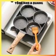 Frying Pan for Eggs and Cakes, 4 Compartments, 4 Holes, Non-Stick Pan with 4 Compartments