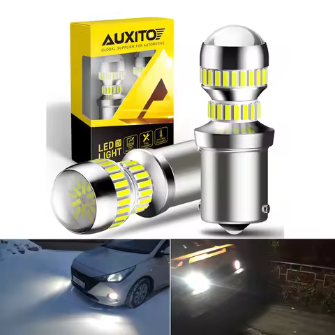 AUXITO 2Pcs Car LED Bulb 12V BA15S P21W 1156 LED No Error DRL Driving Light for VW Hyundai Renault K