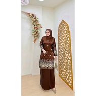 New Embroidered Baju Kurung Set - Modern Baju Kurung - Modern Kebaya - Padang Baju Kurung Kebaya - M