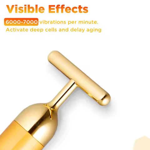 24K Gold Beauty Bar Face Massager Electric Vibrating Face Slimming Roller Face Lifting Body Facial B