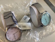 全新 agnès b.  Agnes b watch 銀鋼帶 女裝手錶  （seiko 精工）石英