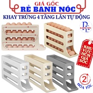 4-Tier Egg Tray with Automatic Rolling Design to Save Refrigerator Space - Egg Box - 4-Tier Shelf