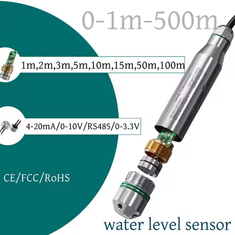 1m 2m 3m 5m 10m 50m water level Transmitter 4-20mA 0-10V fuel gas oil 0-3.3V Output Hydrostatic Liqu