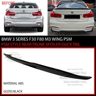 BMW 3 SERIES F30 F80 M3 WING PSM STYLE REAR TRUNK SPOILER DUCKTAIL ABS SKIRT LIP BODYKIT