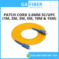 Fiber Optic Patch Cord SC/UPC 3.0mm - 1M, 2M, 3M, 5M, 10M and 15M