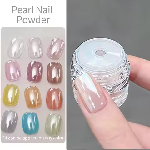 Aurora Moonlight Chrome Nail Powder High-Gloss Mirror Fine Glitter Pigment Manicure Aurora Pearl Rub