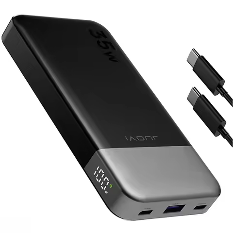 JUOVI Power Bank 10000mAh, 35W External Battery Quick Charge, Portable Charger PD 3.0 and QC 4.0, US