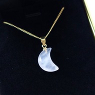 天然石皇家藍月光石　新月吊墜