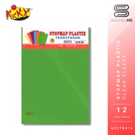 RGT - 1 Pack / 12 Lembar Map L F4 Kiky Transparan / Map Bening F4