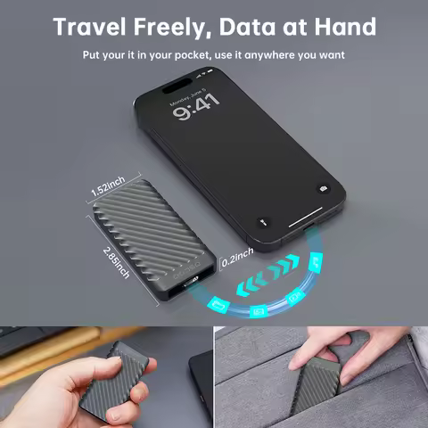 OSCOO 2100MB/s TypeC USB3.2 Portable SSD 1TB 2TB High Speed Solid State Drive 20Gbps External Storag