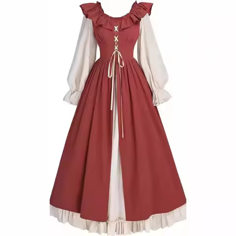 Cosplay Vintage Victorian Vestido Medieval Renaissance Bandage Dresses Women Halloween Carnival Cost