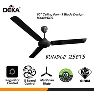 2SETS DEKA 60" INCHES 3 BLADE REGULATOR CEILING FAN