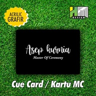 MC Cue Card MC Master Of Ceremony Card/ with Engraved Writing Engraved/