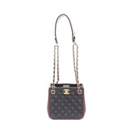 【二手】香奈兒 Matelassé 小號水桶單肩包，黑色羊皮（羊皮），鏈條單肩包