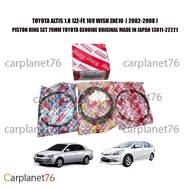 TOYOTA ALTIS 1.8 1ZZ-FE 16V WISH ZNE10 PISTON RING SET 79MM ORIGINAL TOYOTA JAPAN 13011-22221