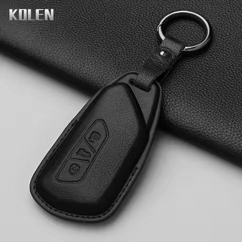 Leather Car Key Case Cover Shell For VW Volkswagen Golf 8 2020 Skoda Octavia A8 2021 SEAT Leon MK4 P